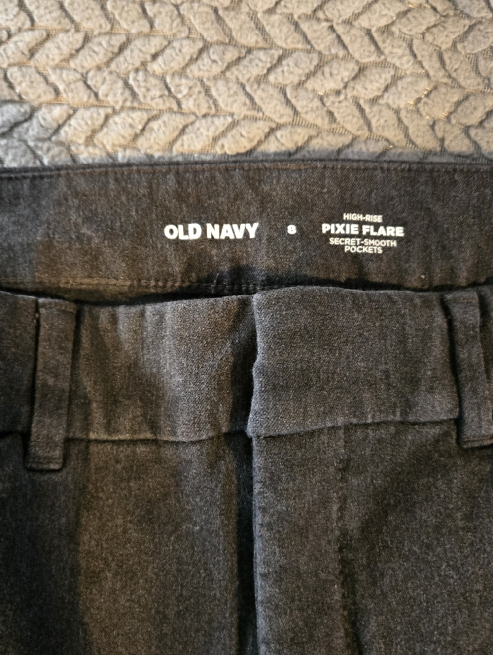 Old Navy Gray High-Rise Pixie Flare Pants
